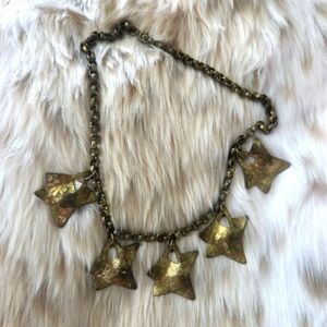 Vintage Hammered Copper Star Necklace